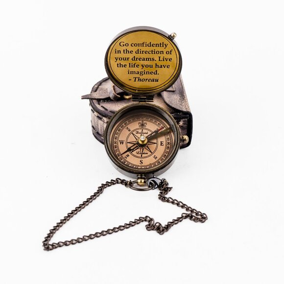 Brass Pirates Compass 2 Inch Authentic Nautical Navigation Compass gift for him - Picture 9 of 15